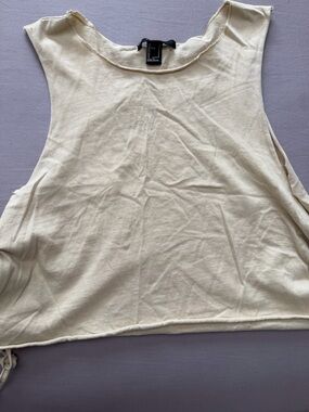 Women's Cream Lace-Up Side Tank Top